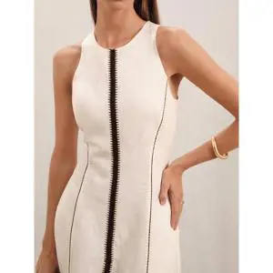 REISS INAYA Craft Stitch Sleeveless Midi Dress
